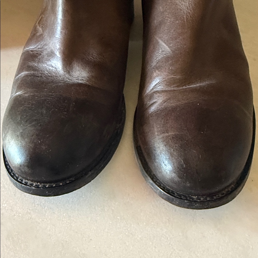 Frye Tall Leather Riding Boots Brown Melisssa/Dorado Style Women’s 8.5 - Picture 6 of 10